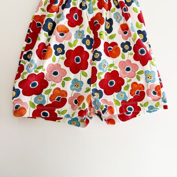 [Mayoral] Red Floral Print Sleeveless Smocked Baby Girl Romper Bow Size 24M - Picture 6 of 11